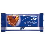 lifestyle value chocolate fruit & nut 59p 100g