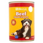lifestyle dog food beef chunks in gravy 55p 400g