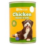 lifestyle dog food chicken chunks in jelly 55p 400g