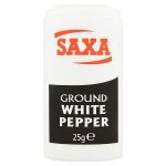 saxa white pepper drum 25g