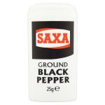 saxa black pepper drum 25g