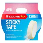 secure fix clear sticky tape 25m 4 pack