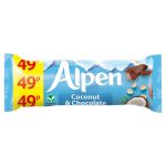 alpen coconut & chocolate bars 49p 29g