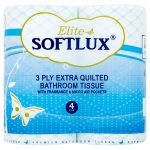 softlux 3 ply blue toilet tissue 4roll